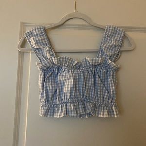 Pastiche Blue Gingham Top